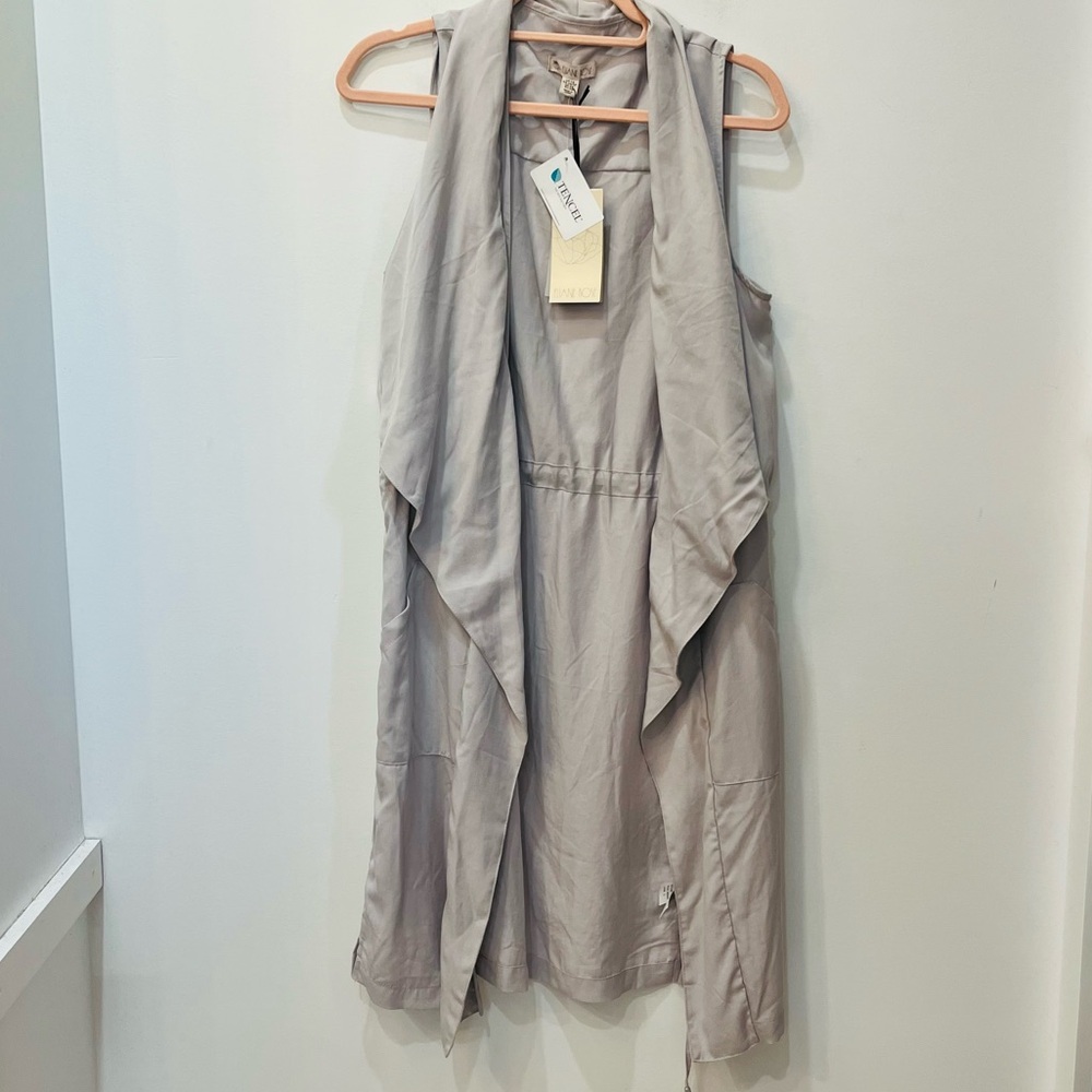 NWT Eliane Rose Women’s Waterfall Open Front Cardigan Duster Tencel Gray…